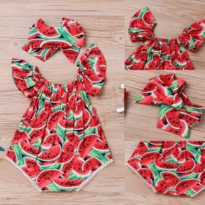 Watermelon Onesie & matching bow